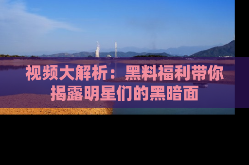 视频大解析：黑料福利带你揭露明星们的黑暗面